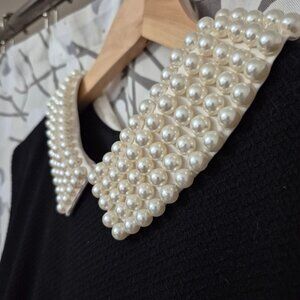 Betsey Johnson Pearl Neck Black Dress